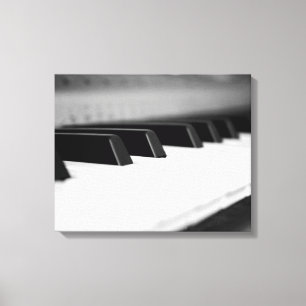 Zwart-witte pianotoetsen op een 16x20-toetsenbord canvas afdruk
