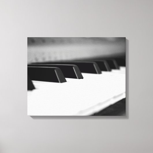 Zwart-witte pianotoetsen op een 16x20-toetsenbord canvas afdruk (Voorkant)