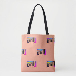 Zwart-witte pianotoetsen perzik   tote bag