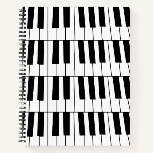 Zwart-witte pianotoetsen Pianist Musicus  Notitieboek