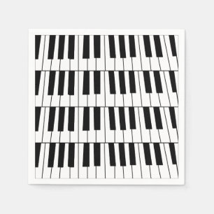Zwart-witte pianotoetsen pianist muzikant feest servet