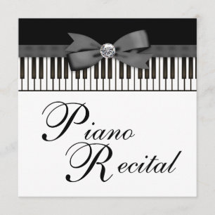 Zwart-witte pianotoetsen Uitnodiging voor Recital