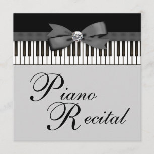 Zwart-witte pianotoetsen Uitnodiging voor Recital