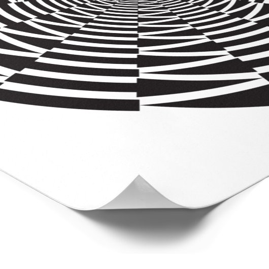 Zwart-witte pijl Vortex optische illusie Poster (Hoek)
