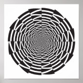 Zwart-witte pijl Vortex optische illusie Poster (Voorkant)
