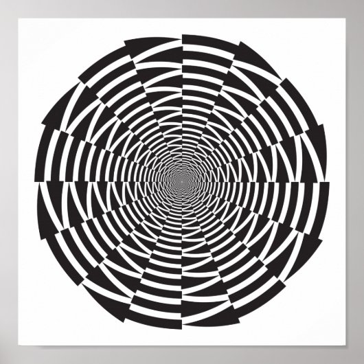 Zwart-witte pijl Vortex optische illusie Poster (Voorkant)