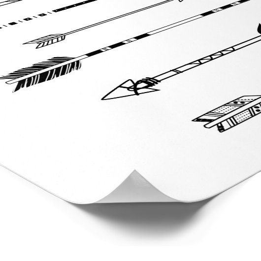 Zwart-witte pijlen poster (Hoek)