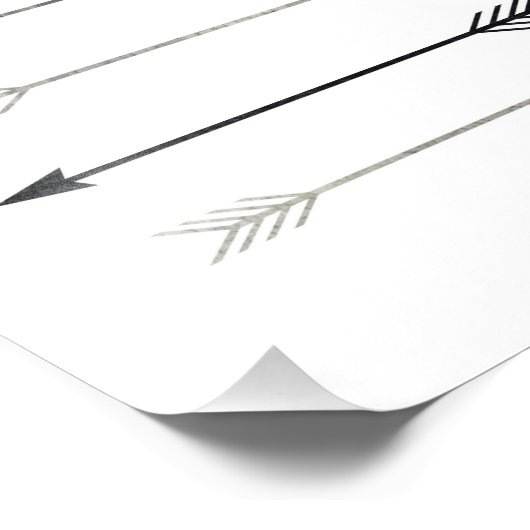 Zwart-witte-pijlkunst Foto Afdruk (Hoek)