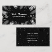 Zwart-witte pijnboombladeren Visitekaartje (Voorkant / Achterkant)