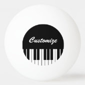 Zwart-witte pina sleutels, aangepaste naam tafelte pingpongbal (Voorkant)