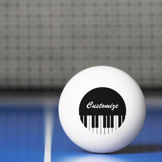 Zwart-witte pina sleutels, aangepaste naam tafelte pingpongbal (Net)