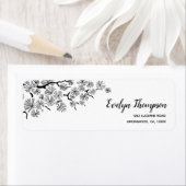 Zwart-witte pine Tak Retouradreslabels Etiket (Insitu)