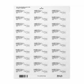 Zwart-witte pine Tak Retouradreslabels Etiket (Full Sheet)