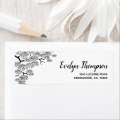 Zwart-witte pine Tak Retouradreslabels Etiket (Insitu)