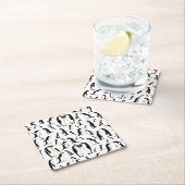 Zwart-witte pinguïn Patroon Kartonnen Onderzetters (Insitu)