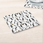 Zwart-witte pinguïn Patroon Kartonnen Onderzetters (Schuin)