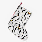 Zwart-witte pinguïn Patroon Kleine Kerstsok (Voorkant (Hangend))