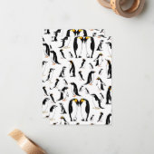 Zwart-witte pinguïn Patroon Notitiekaartje (Voorkant / Achterkant in situ)
