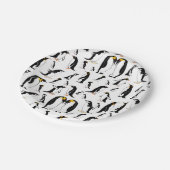 Zwart-witte pinguïn Patroon Papieren Bordje (Gekanteld)