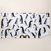 Zwart-witte pinguïn Patroon Strandlaken (Voorkant)