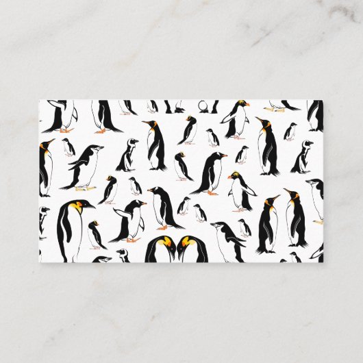 Zwart-witte pinguïn Patroon Visitekaartje (Achterkant)