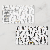 Zwart-witte pinguïn Patroon Visitekaartje (Voorkant / Achterkant)