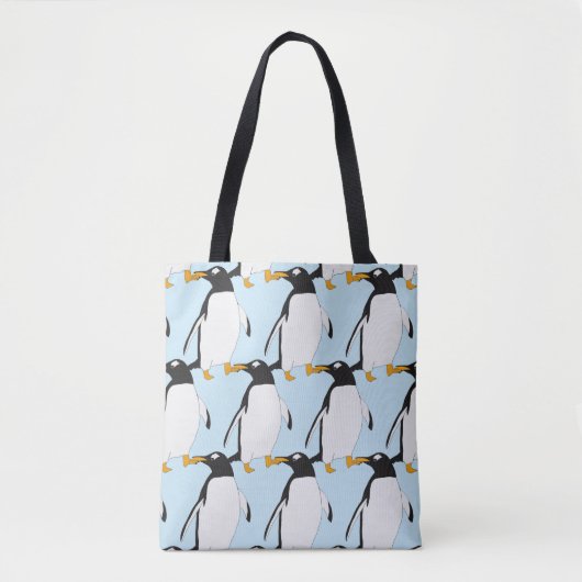 Zwart-witte Pinguïn Winter Tote Bag (Voorkant)