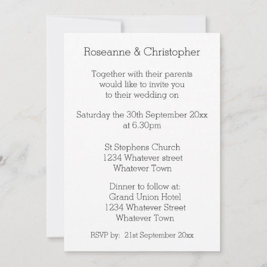 Zwart-witte pinguïns bruiloft kaart (Achterkant)