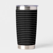Zwart Witte Pinstripe Monogram Geïsoleerde Drinkbeker (Links)