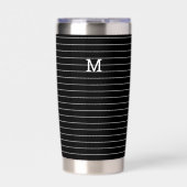 Zwart Witte Pinstripe Monogram Geïsoleerde Drinkbeker (Voorkant)