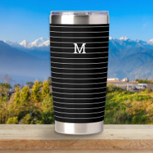 Zwart Witte Pinstripe Monogram