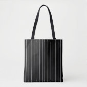 Zwart Witte Pinstripe Verticale Streep Halloween Tote Bag (Voorkant)