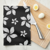 Zwart-witte pinwheels theedoek (Quarter Fold)