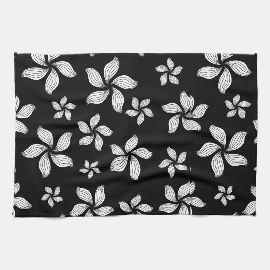 Zwart-witte pinwheels theedoek (Horizontaal)