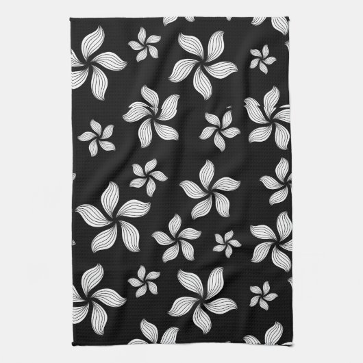 Zwart-witte pinwheels theedoek (Verticaal)