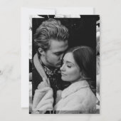 Zwart & witte pioenen bloemenbruiloft foto save the date (Achterkant)