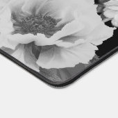 Zwart & Witte Pioenen Waterverf Bloemen Bureaumat (Hoek)