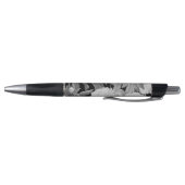 Zwart & Witte Pioenen Waterverf Bloemen Monogram Pen (Bodem)