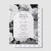 Zwart Witte Pioenrozen Waterverf Bruiloftsfeest Vellum Uitnodigingen (Offset (Uitnodiging))