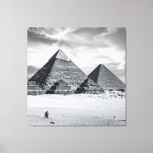 Zwart-Witte Piramides Canvas Afdruk (Voorkant)