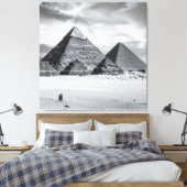 Zwart-Witte Piramides Canvas Afdruk (Insitu (Slaapkamer))