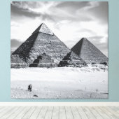 Zwart-Witte Piramides Canvas Afdruk (Insitu (Houten vloer))