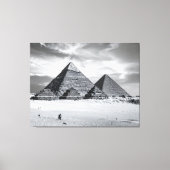 Zwart-witte piramides canvas afdruk (Voorkant)