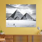 Zwart-witte piramides canvas afdruk (Insitu (Woonkamer))