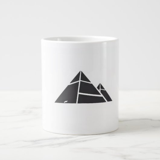 Zwart-witte piramides grote koffiekop (Voorkant)