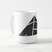 Zwart-witte piramides koffiemok (Voorkant links)