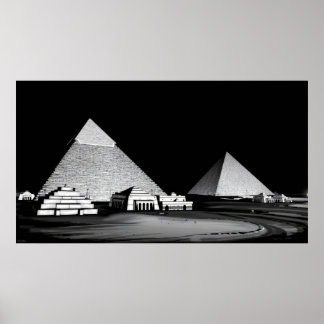 Zwart-witte piramides poster