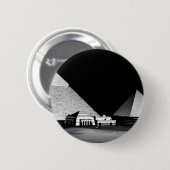 Zwart-witte piramides ronde button 5,7 cm (Voorkant /achterkant)