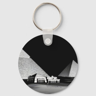Zwart-witte piramides sleutelhanger