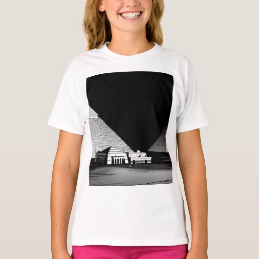 Zwart-witte piramides t-shirt (Voorkant)
